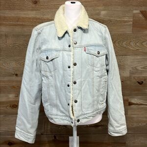 Levi's Light Blue Jean Jacket with Cream Collar
